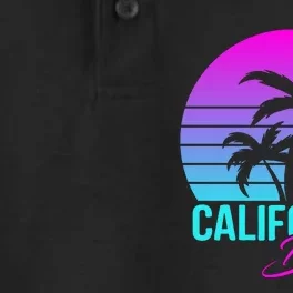 Retro Neon California Beach Graphic Dry Zone Grid Performance Polo