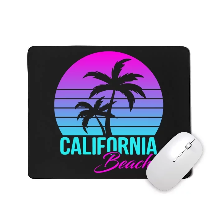 Retro Neon California Beach Graphic Mousepad