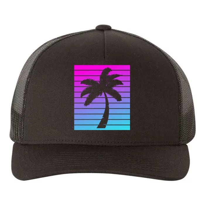 Retro Neon California Palm Yupoong Adult 5-Panel Trucker Hat