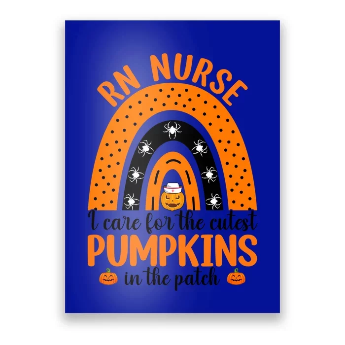 Rn Nurse Cutest Pumpkins Rainbow Halloween Spider Gift Poster