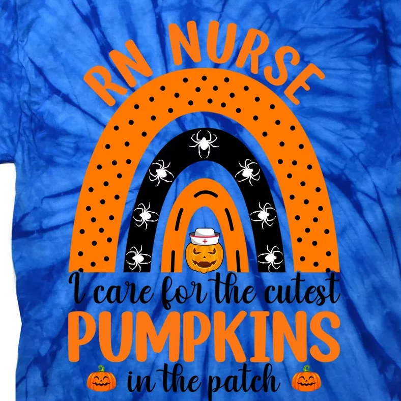 Rn Nurse Cutest Pumpkins Rainbow Halloween Spider Gift Tie-Dye T-Shirt