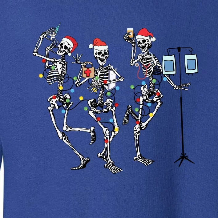 Rn Nurse Dancing Skeleton Santa Hat Funny Nurse Christmas Gift Toddler Sweatshirt