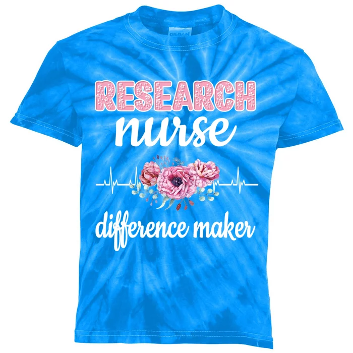 Research Nurse Difference Maker Clinical Research Nursing Cool Gift Kids Tie-Dye T-Shirt