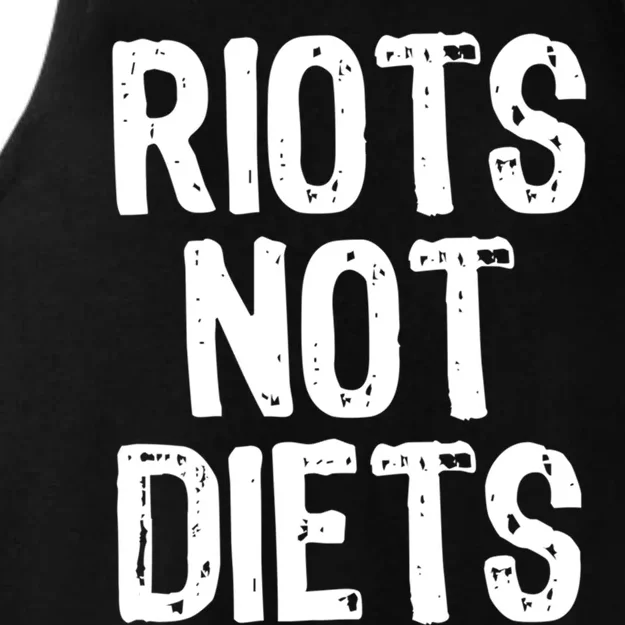 Riots Not Diets Funny Foodie Gift Ladies Tri-Blend Wicking Tank