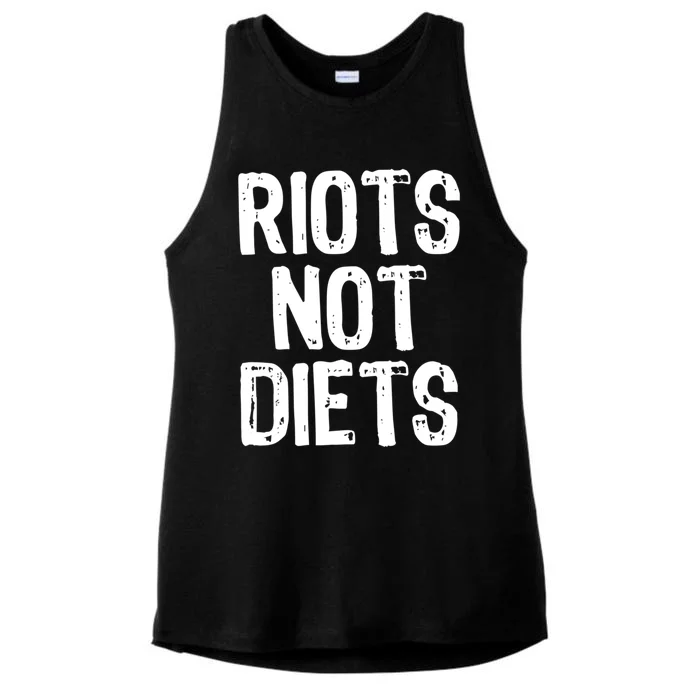 Riots Not Diets Funny Foodie Gift Ladies Tri-Blend Wicking Tank