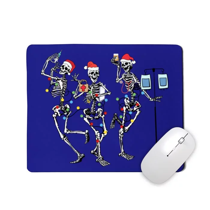 Rn Nurse Dancing Skeleton Santa Hat Funny Nurse Christmas Gift Mousepad