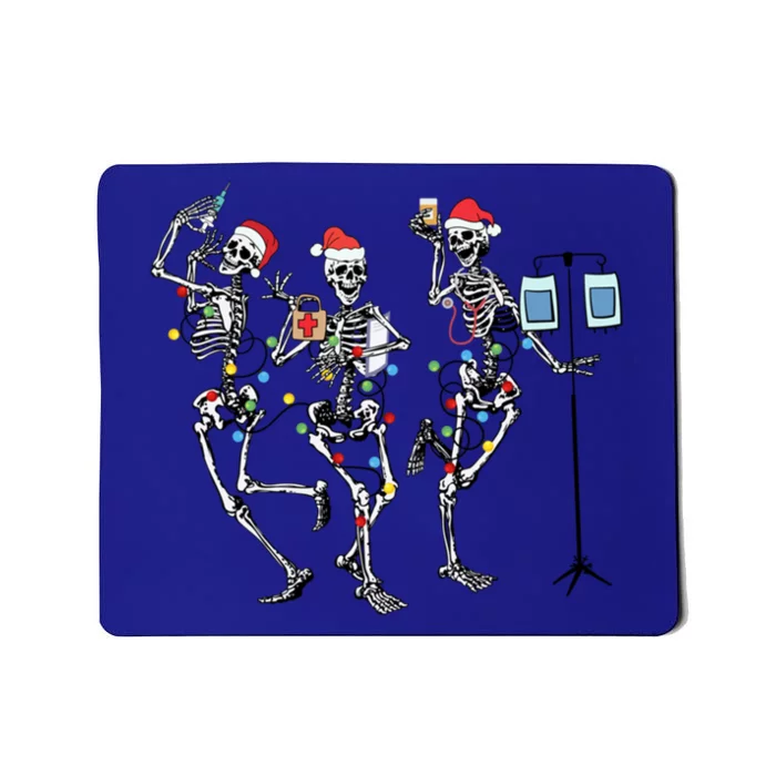 Rn Nurse Dancing Skeleton Santa Hat Funny Nurse Christmas Gift Mousepad