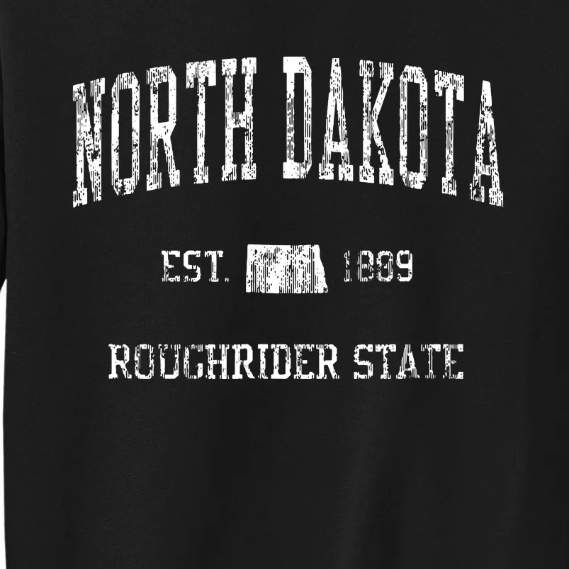 Retro North Dakota T Vintage Sports Design Tall Sweatshirt