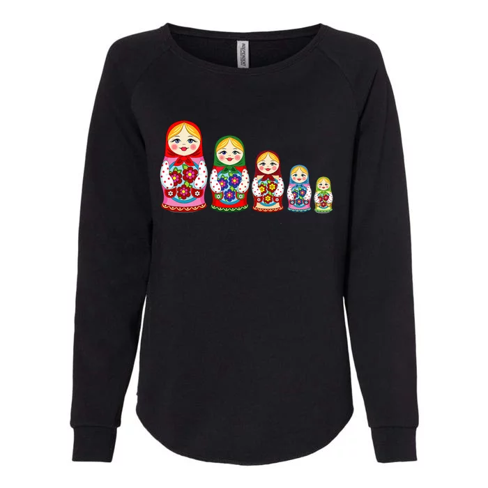 Russian Nesting Dolls Matryoshka Womens California Wash Sweatshirt