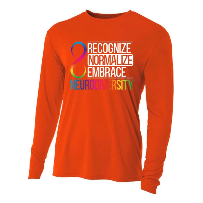 Recognize Normalize Embrace Neurodiversity Adhd Awareness Gift Cooling Performance Long Sleeve Crew