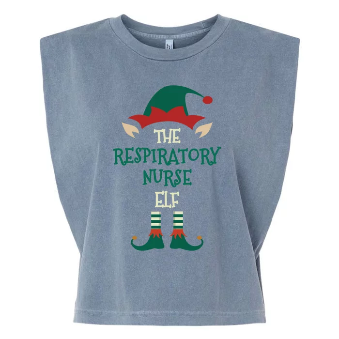 Respiratory Nurse Elf Family Matching Group Christmas Pajama Cute Gift Garment-Dyed Women's Muscle Tee