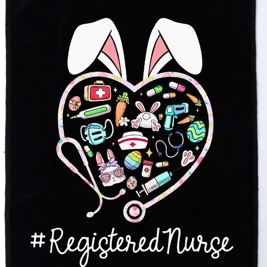 Registered Nurse Easter Stethoscope Heart Bunny Egg Platinum Collection Golf Towel