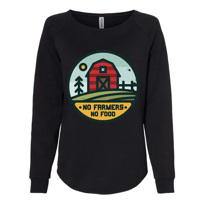 Retro No Farming No Food No Farmers Funny Farm Lovers Womens California Wash Sweatshirt