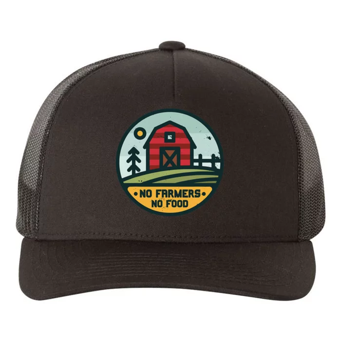 Retro No Farming No Food No Farmers Funny Farm Lovers Yupoong Adult 5-Panel Trucker Hat