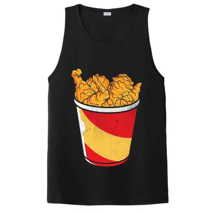 Retro National Fried Chicken Day Funny Fast Food Lover Gift Performance Tank