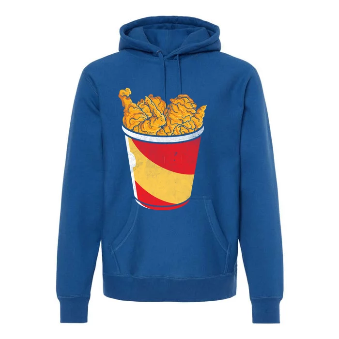 Retro National Fried Chicken Day Funny Fast Food Lover Gift Premium Hoodie