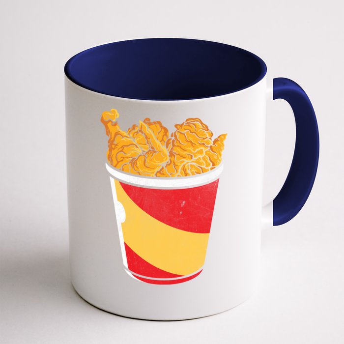 Retro National Fried Chicken Day Funny Fast Food Lover Gift Front & Back Coffee Mug