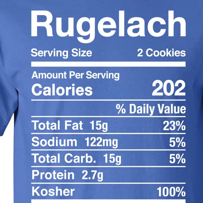 Rugelach Nutrition Facts Jewish Kosher Food Passover Meaningful Gift Tall T-Shirt