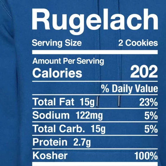 Rugelach Nutrition Facts Jewish Kosher Food Passover Meaningful Gift Premium Hoodie