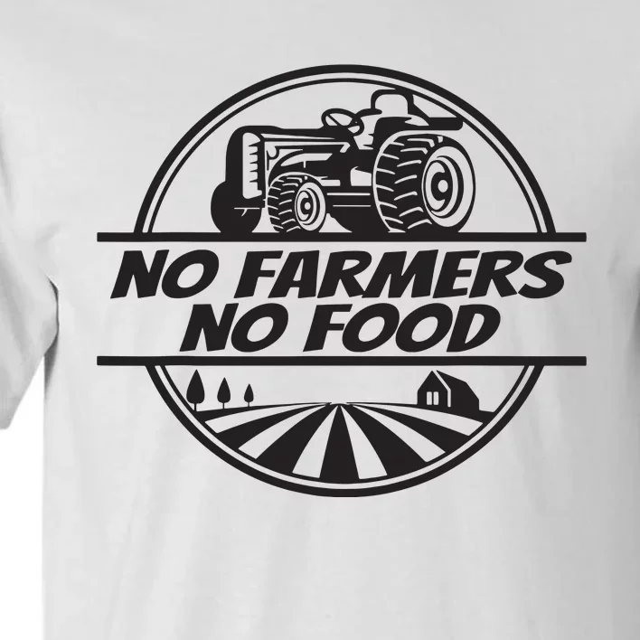 Retro No Farmers No Food Support Local Foods Farmer Tall T-Shirt