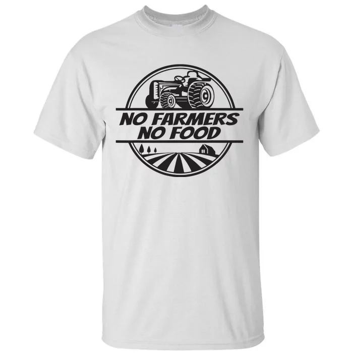 Retro No Farmers No Food Support Local Foods Farmer Tall T-Shirt