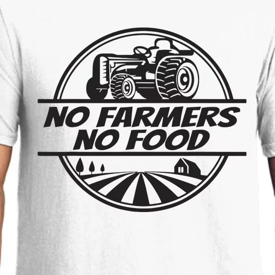 Retro No Farmers No Food Support Local Foods Farmer Pajama Set