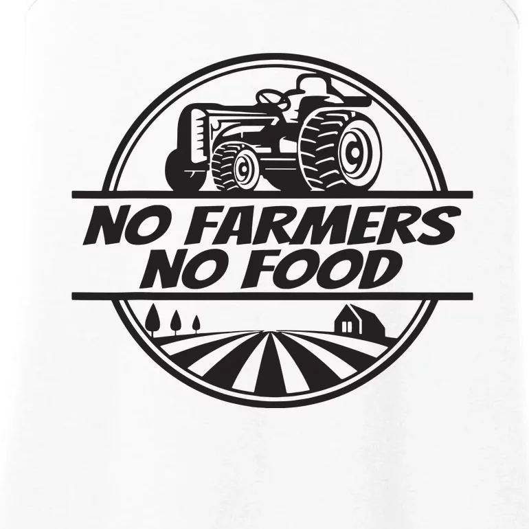 Retro No Farmers No Food Support Local Foods Farmer Ladies Essential Tank