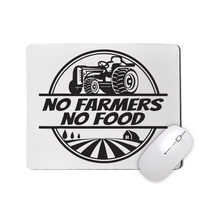 Retro No Farmers No Food Support Local Foods Farmer Mousepad