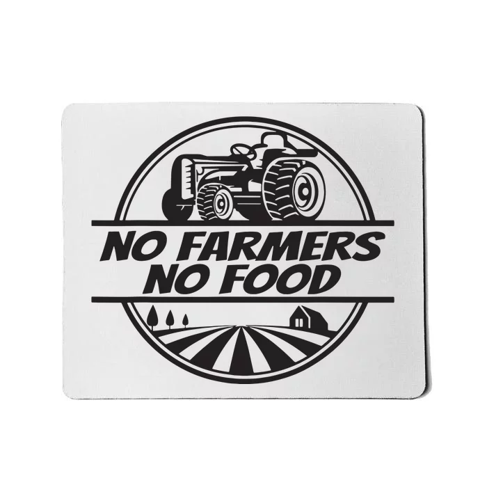 Retro No Farmers No Food Support Local Foods Farmer Mousepad