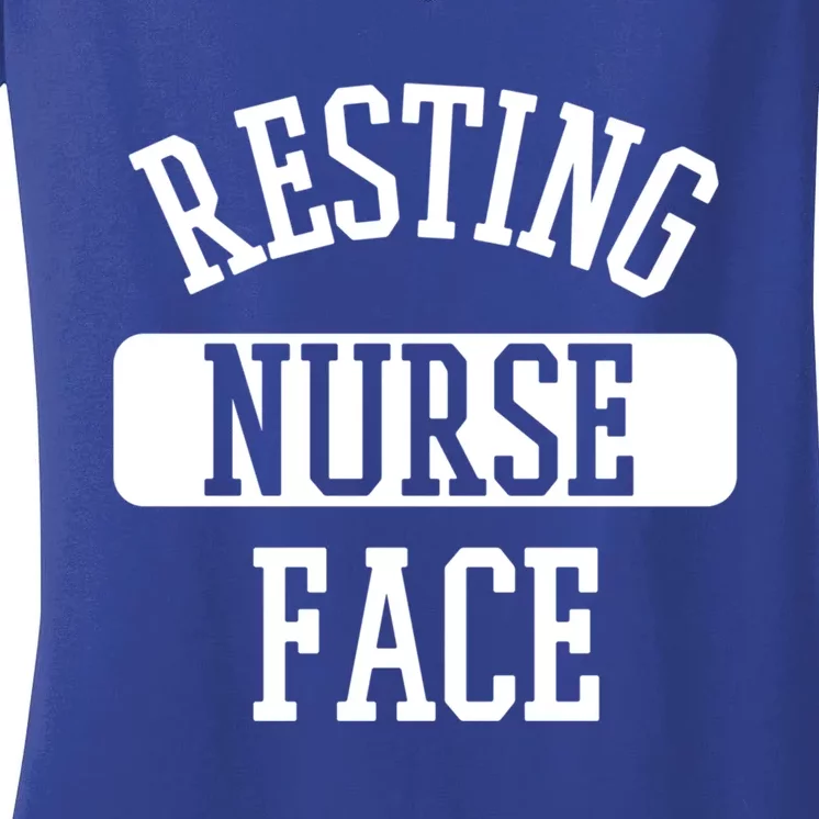 Resting Nurse Face Cath Lab Nursing Tech Heartbeat Clinic Meaningful Gift Women's V-Neck T-Shirt