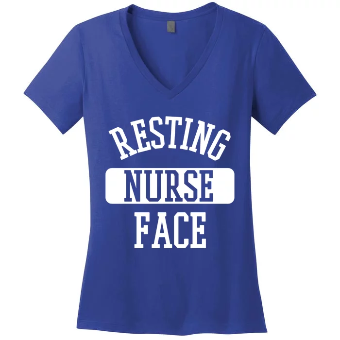 Resting Nurse Face Cath Lab Nursing Tech Heartbeat Clinic Meaningful Gift Women's V-Neck T-Shirt