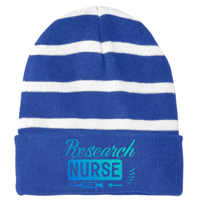 Research Nurse Funny Rn Clinical Nurse Nursing Student Gift Striped Beanie with Solid Band