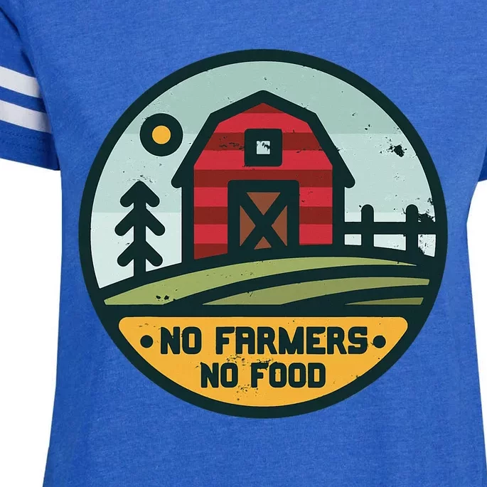 Retro No Farming No Food No Farmers Enza Ladies Jersey Football T-Shirt