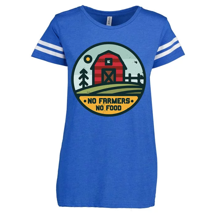 Retro No Farming No Food No Farmers Enza Ladies Jersey Football T-Shirt