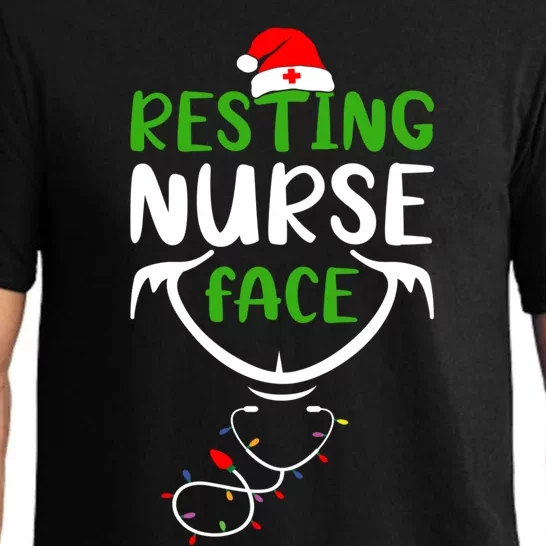 Resting Nurse Face Funny Stethoscope Christmas Nurse Lover Funny Gift Pajama Set