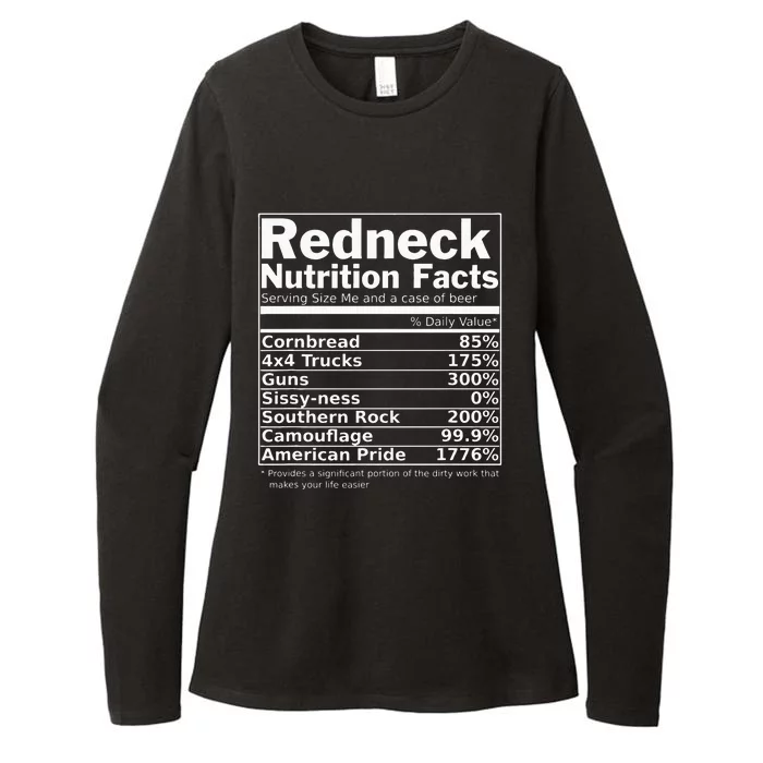 Redneck Nutrition Facts Funny Womens CVC Long Sleeve Shirt