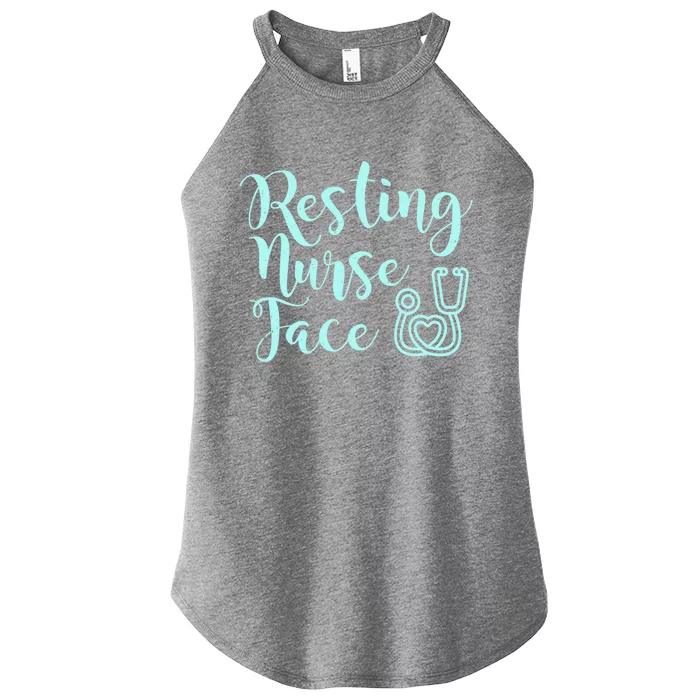 Resting Nurse Face Gift Funny Nurse Gift Women’s Perfect Tri Rocker Tank