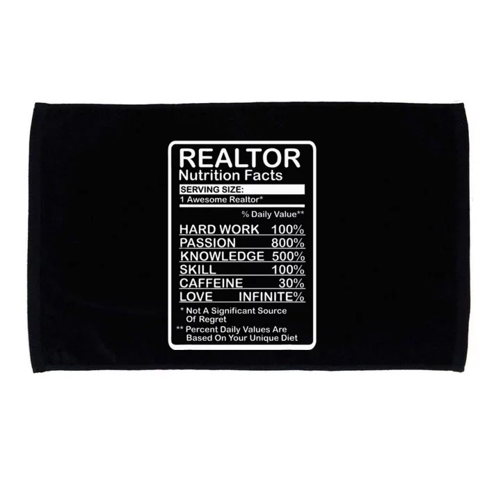 Realtor Nutrition Facts Microfiber Hand Towel