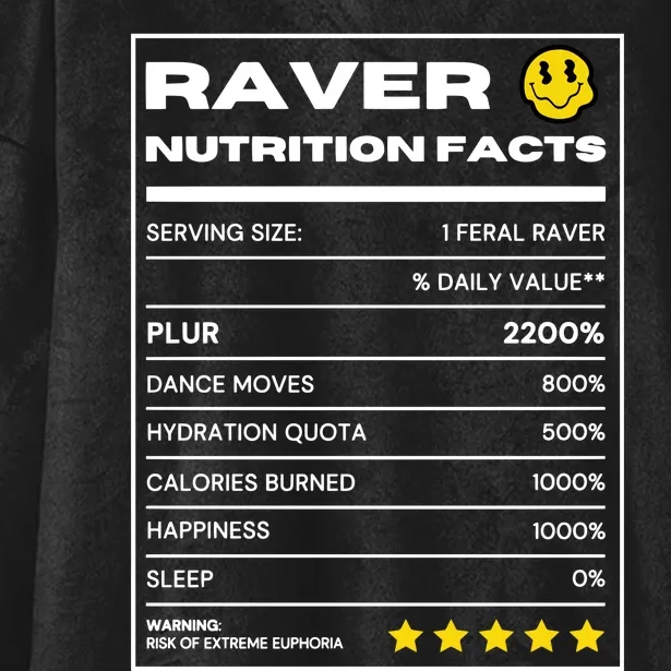 Raver Nutrition Facts Hooded Wearable Blanket