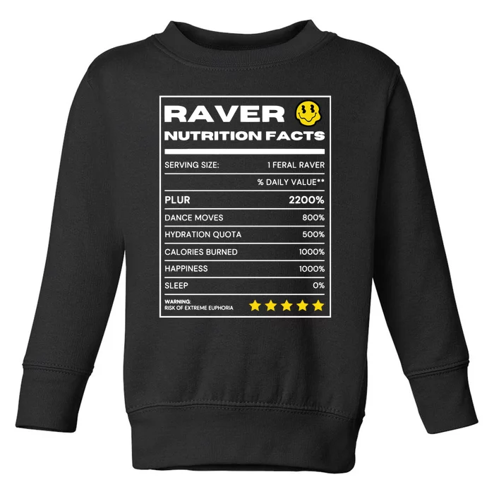 Raver Nutrition Facts Toddler Sweatshirt