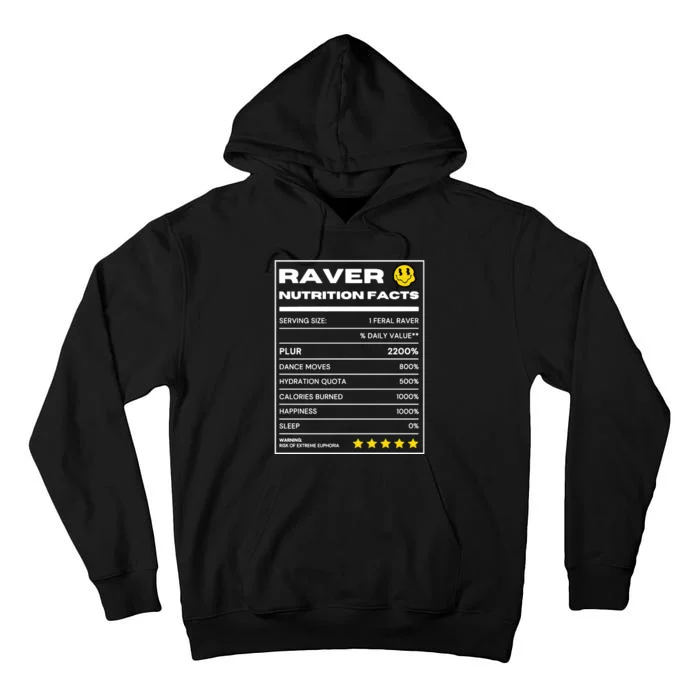 Raver Nutrition Facts Tall Hoodie