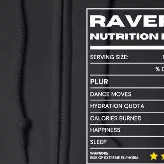 Raver Nutrition Facts Full Zip Hoodie