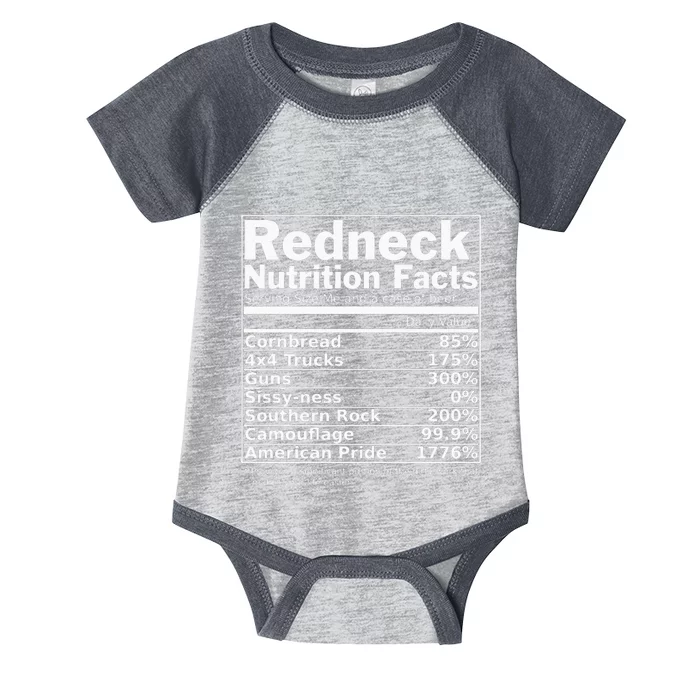 Redneck Nutrition Facts Funny Infant Baby Jersey Bodysuit