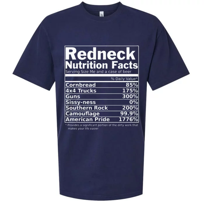 Redneck Nutrition Facts Funny Sueded Cloud Jersey T-Shirt