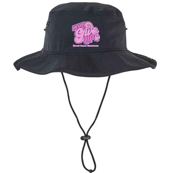 Retro Never Give Up Breast Cancer Awareness Legacy Cool Fit Booney Bucket Hat