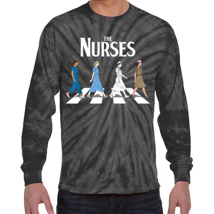 Retro Nurse Gifts Nurse Week Funny Nurse Tie-Dye Long Sleeve Shirt