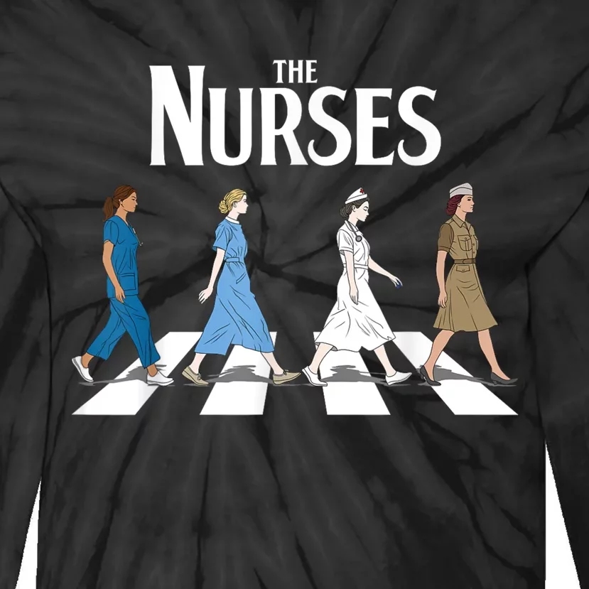 Retro Nurse Gifts Nurse Week Funny Nurse Tie-Dye Long Sleeve Shirt