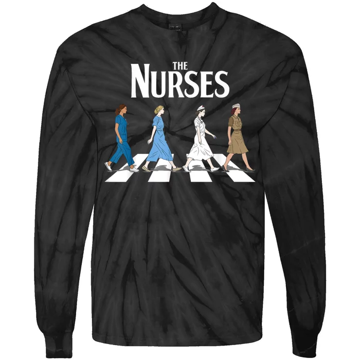 Retro Nurse Gifts Nurse Week Funny Nurse Tie-Dye Long Sleeve Shirt