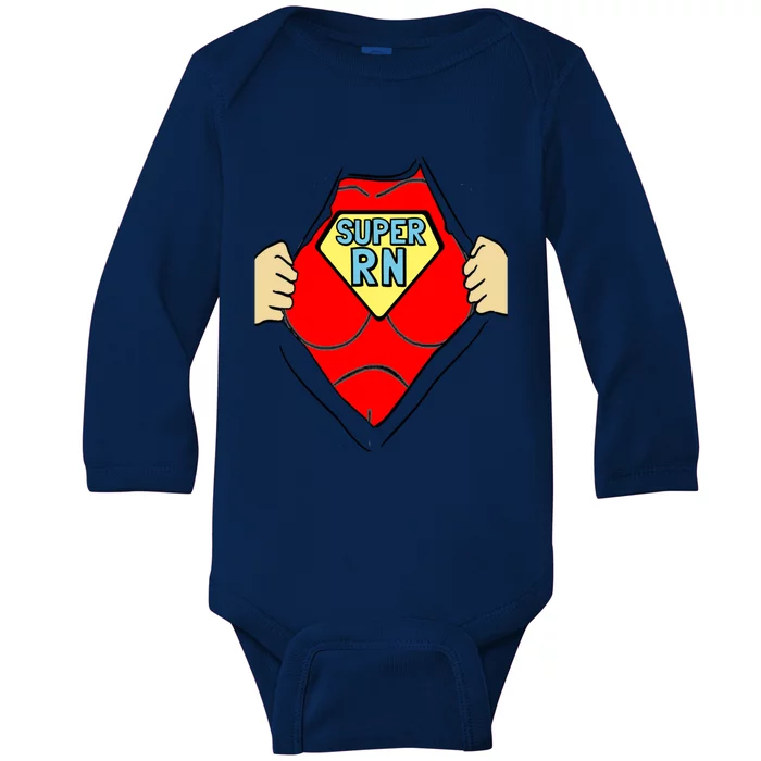 Registered Nurse Gift Super Nurse Great Gift Baby Long Sleeve Bodysuit