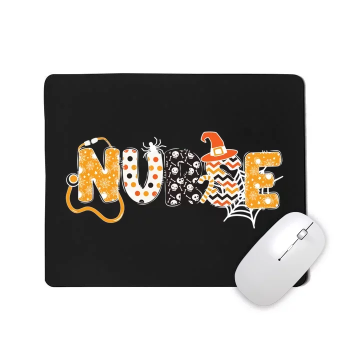 Retro Nurse Graphic For Fall Autumn Nurse Halloween Mousepad